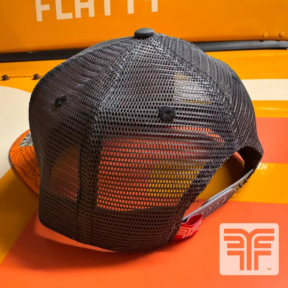 FLATFENDER ’GET FENDERIN’’ SCRIPT ORANGE HAT M-L - M/L - CLOTHING
