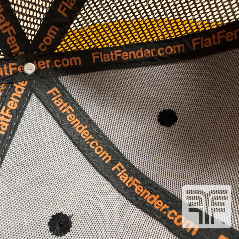 FLATFENDER ’GET FENDERIN’’ SCRIPT ORANGE HAT M-L - M/L - CLOTHING