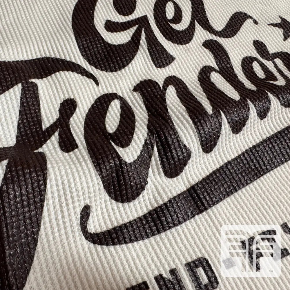 FLATFENDER ’GET FENDERIN’’ WAFFLE HD SHIRT TAN/BROWN