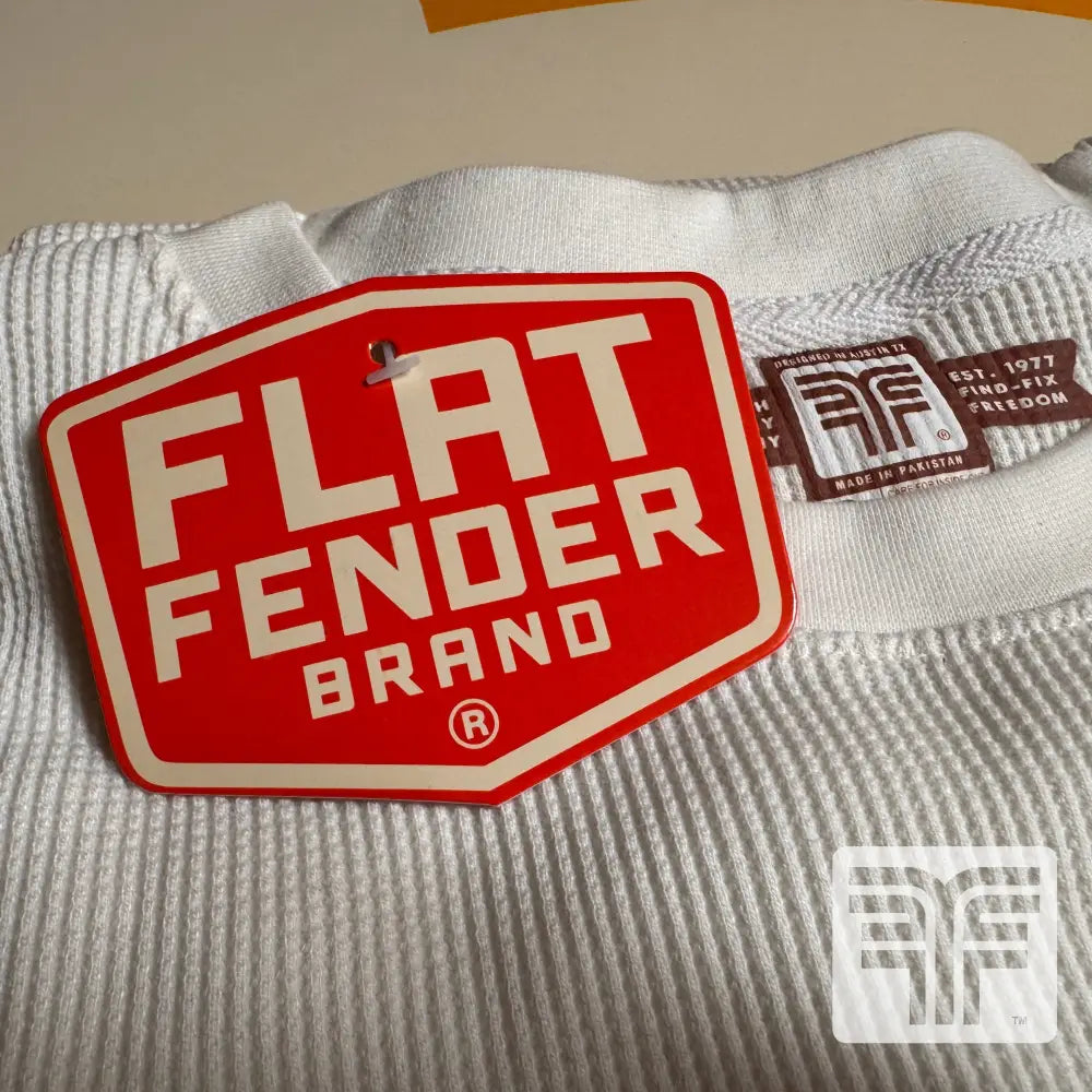 FLATFENDER ’GET FENDERIN’’ WAFFLE HD SHIRT TAN/BROWN